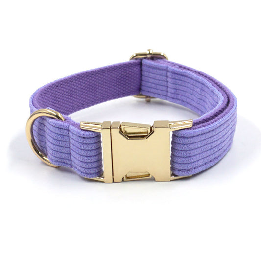 Simple Taro Purple Velvet Dog Collar